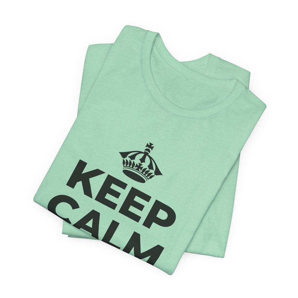 KEEP CALM AND GO 🏄 T-Shirt (Baby Blue–Silver)