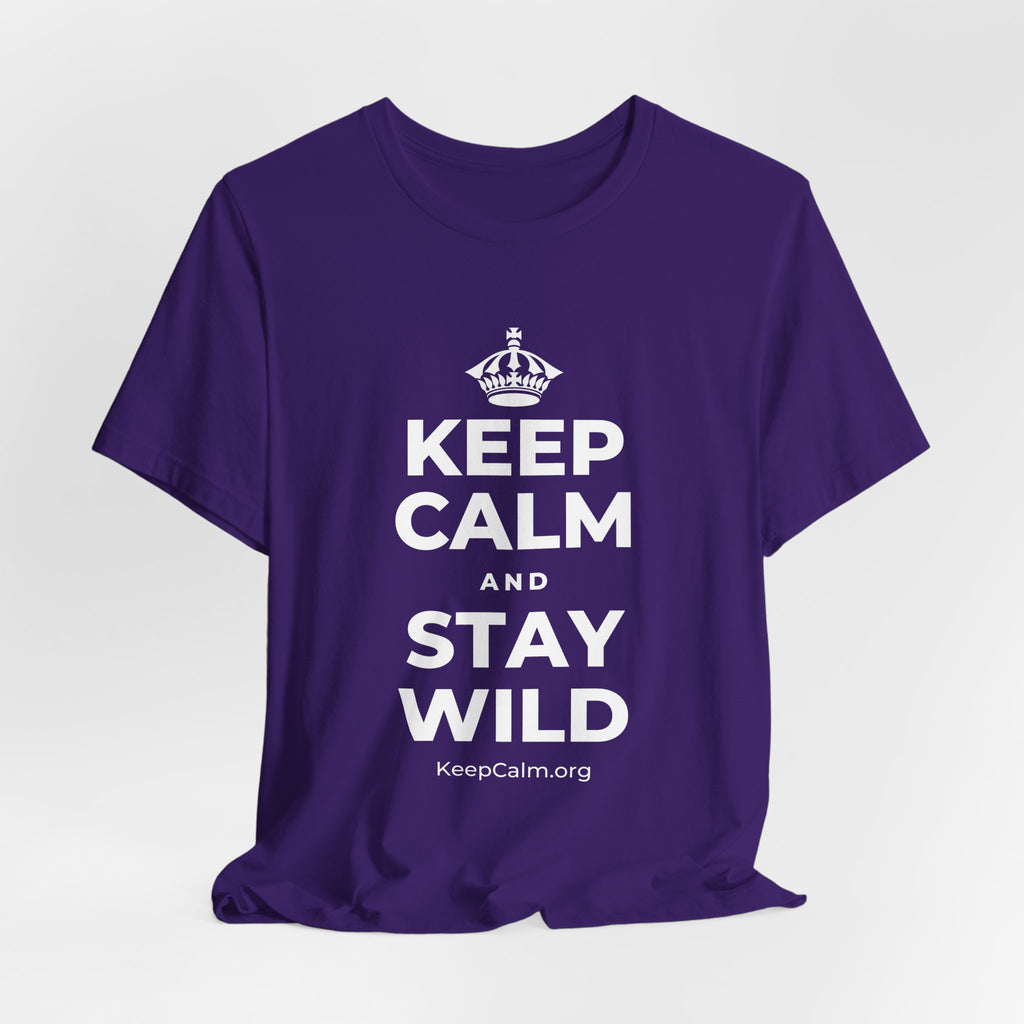 KEEP CALM AND STAY WILD T-Shirt (Soft Cream–Heather Mauve)