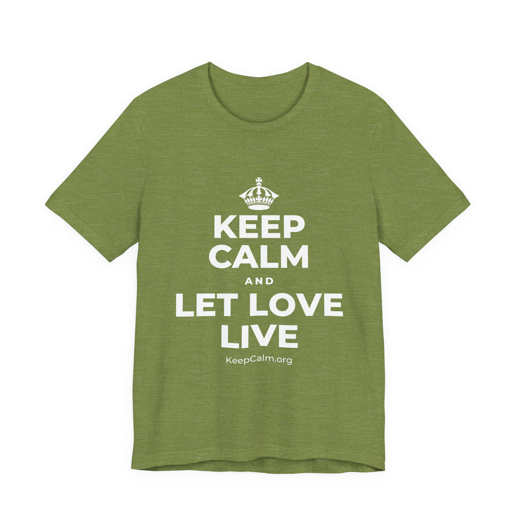 KEEP CALM AND LET LOVE LIVE T-Shirt (Baby Blue–Silver)