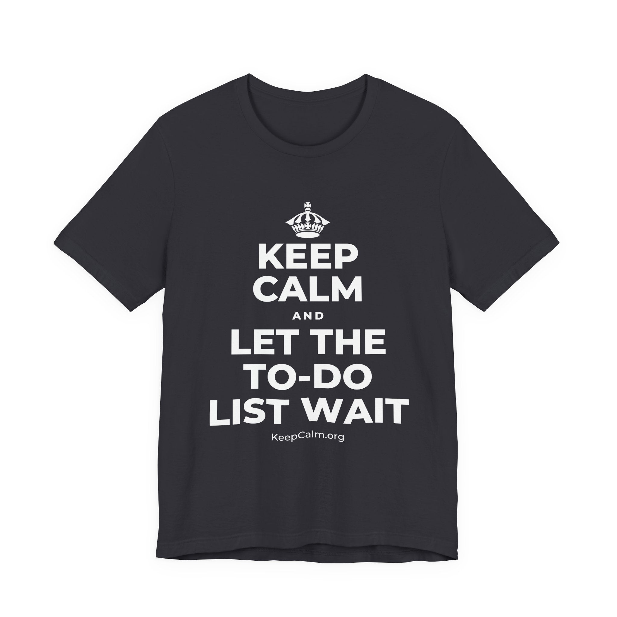 KEEP CALM AND LET THE TO-DO LIST WAIT T-Shirt (Baby Blue–Silver)