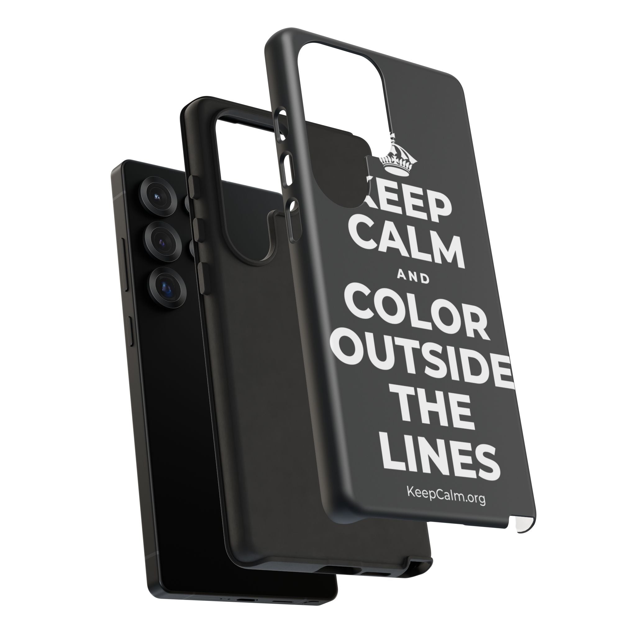 KEEP CALM AND COLOR OUTSIDE THE LINES Phone Case (Dark)