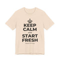 KEEP CALM AND START FRESH T-Shirt (Soft Cream–Heather Mauve)