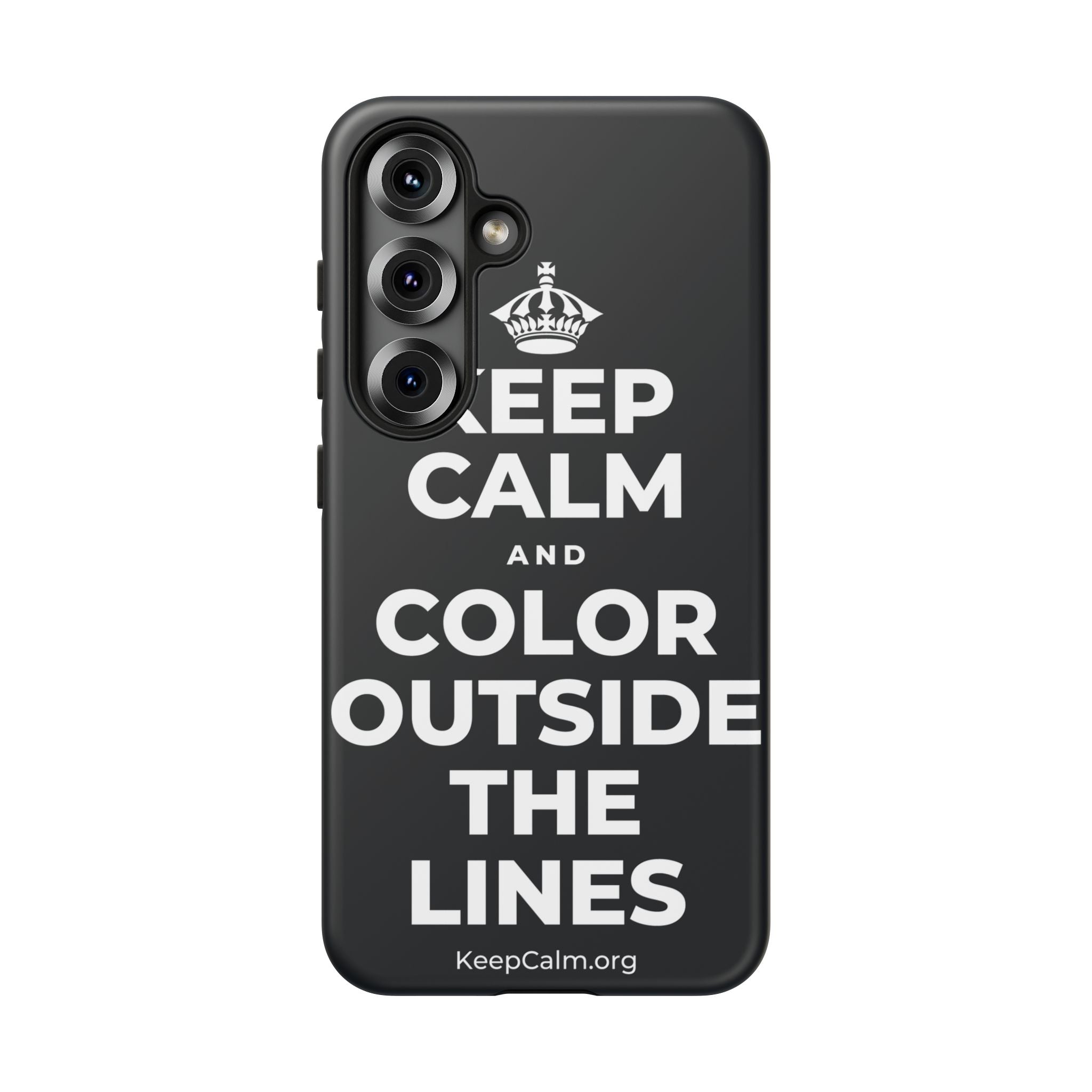 KEEP CALM AND COLOR OUTSIDE THE LINES Phone Case (Dark)