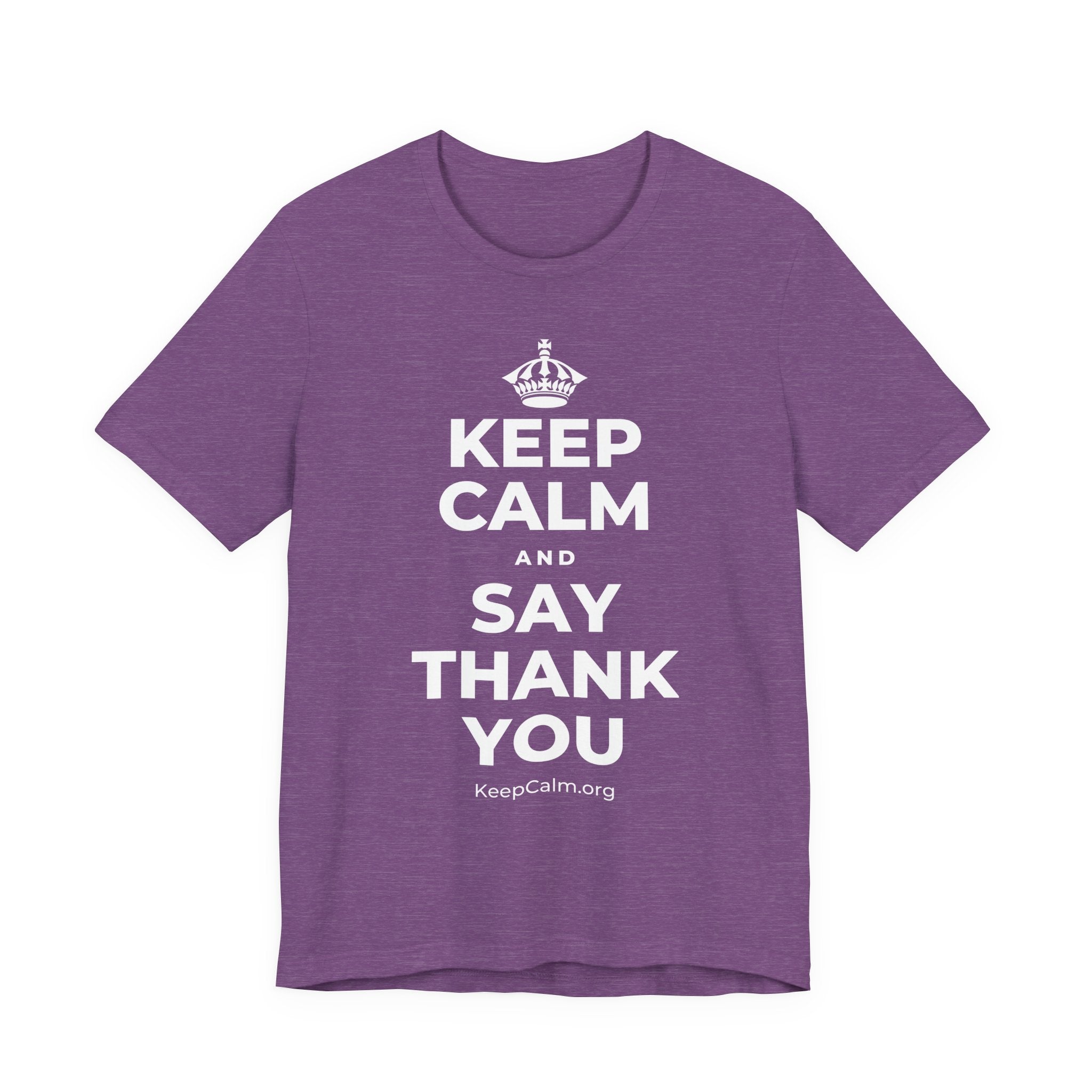 KEEP CALM AND SAY THANK YOU T-Shirt (Baby Blue–Silver)