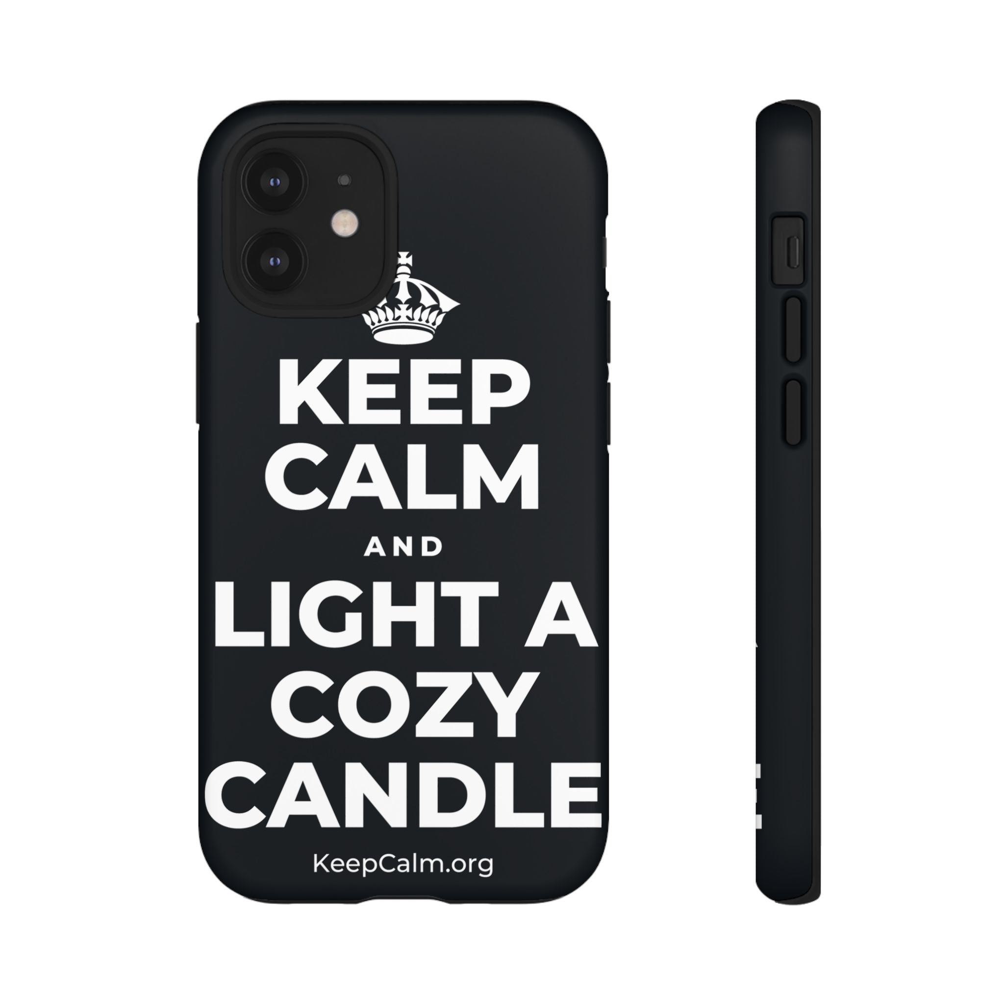 KEEP CALM AND LIGHT A COZY CANDLE Phone Case (Dark)