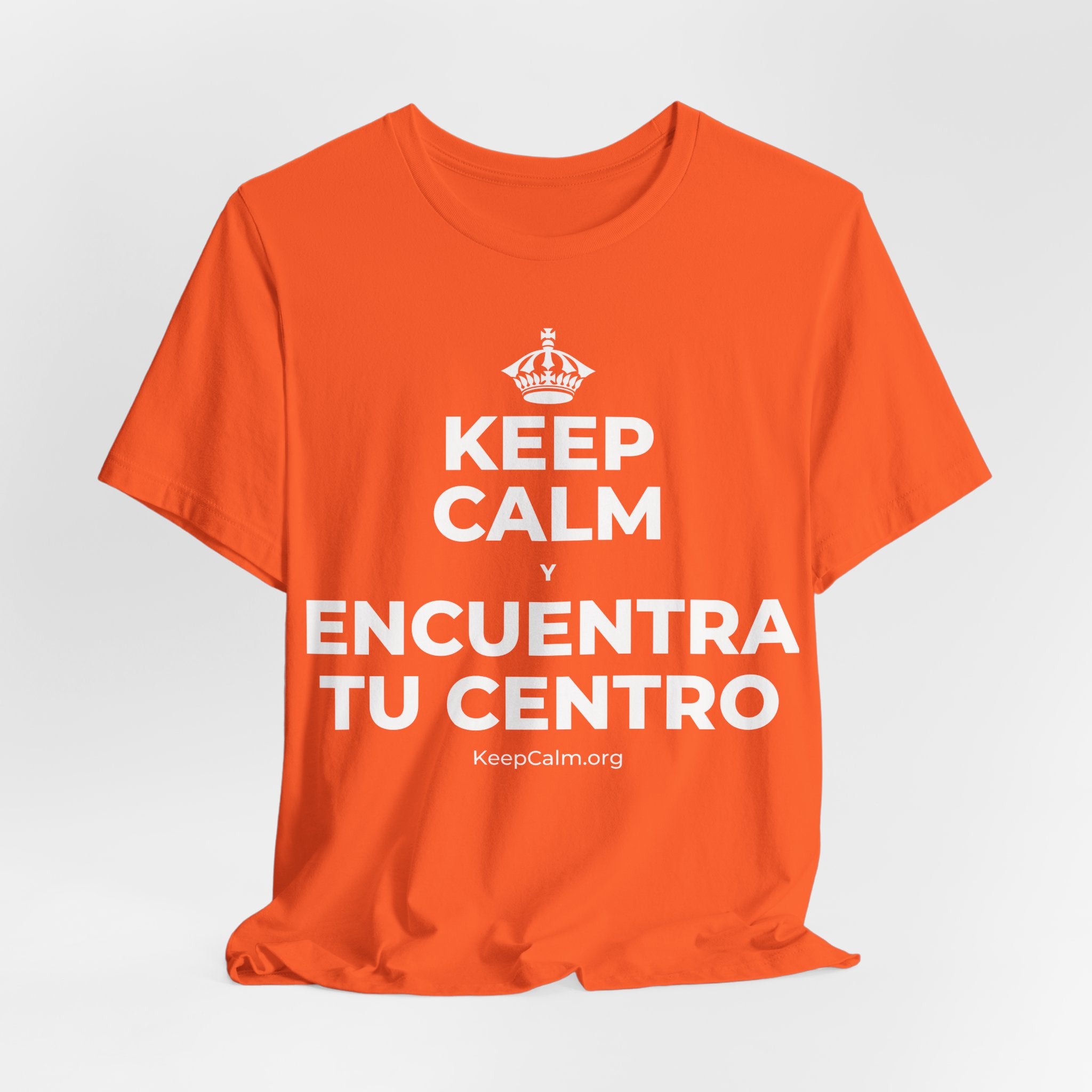 KEEP CALM Y ENCUENTRA TU CENTRO T-Shirt (Baby Blue–Silver)