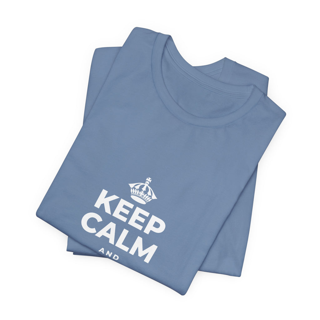 KEEP CALM AND CHASE GREATNESS T-Shirt (Soft Cream–Heather Mauve)