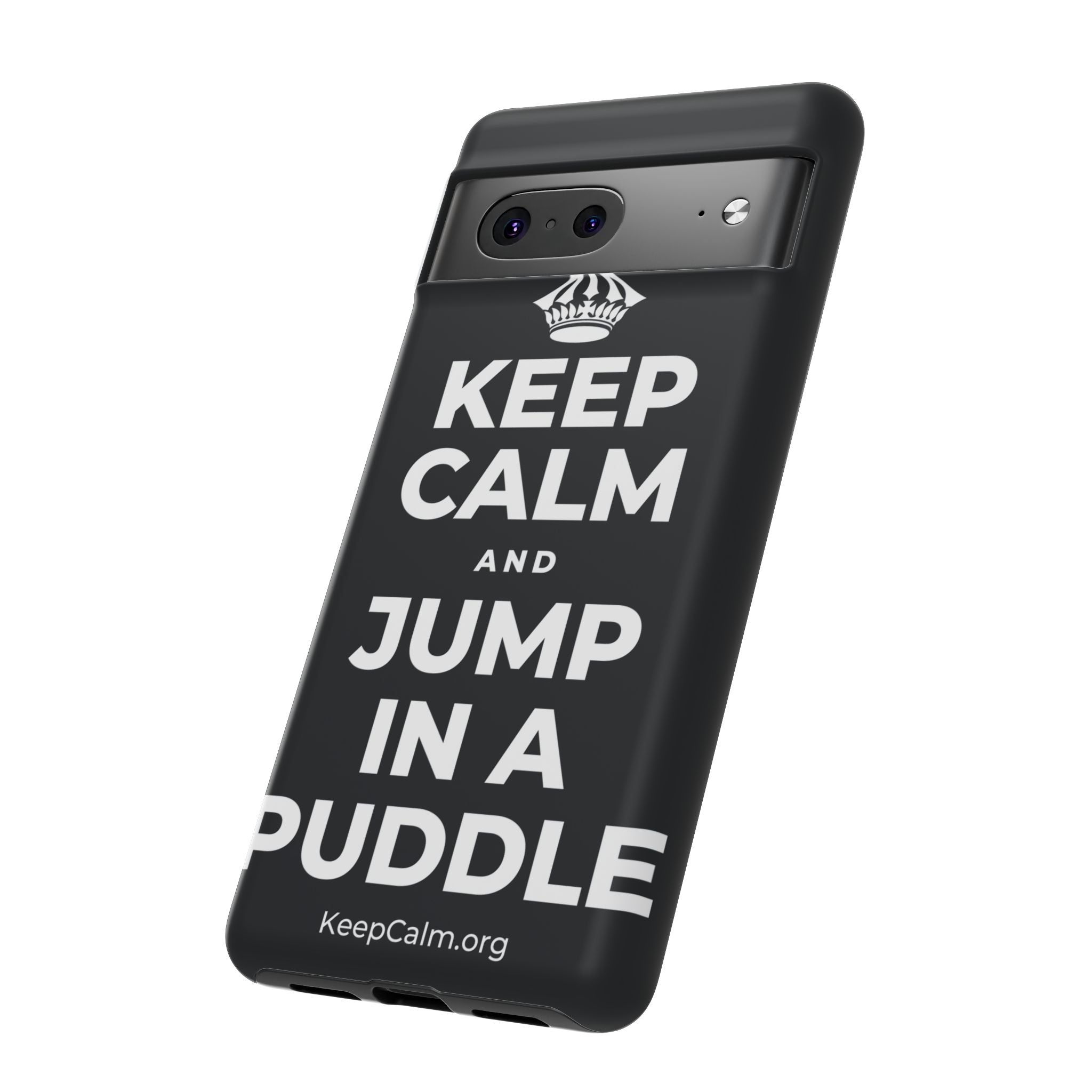 KEEP CALM AND JUMP IN A PUDDLE Phone Case (Dark)