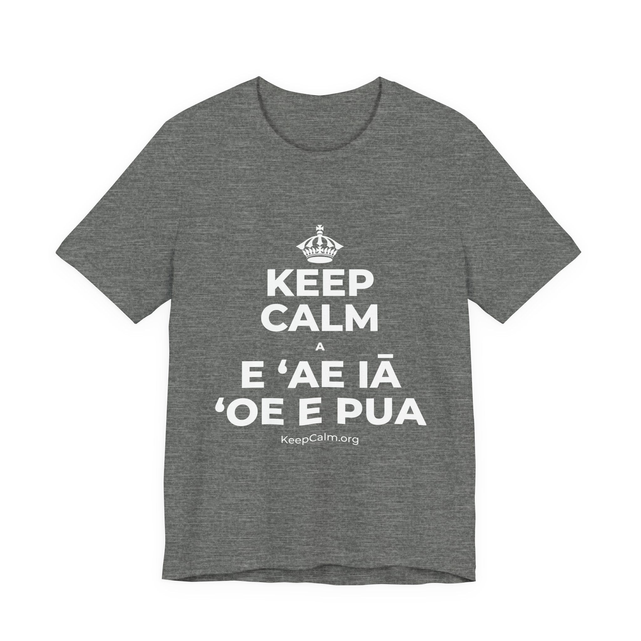 KEEP CALM A E ʻAE IĀ ʻOE E PUA T-Shirt (Baby Blue–Silver)