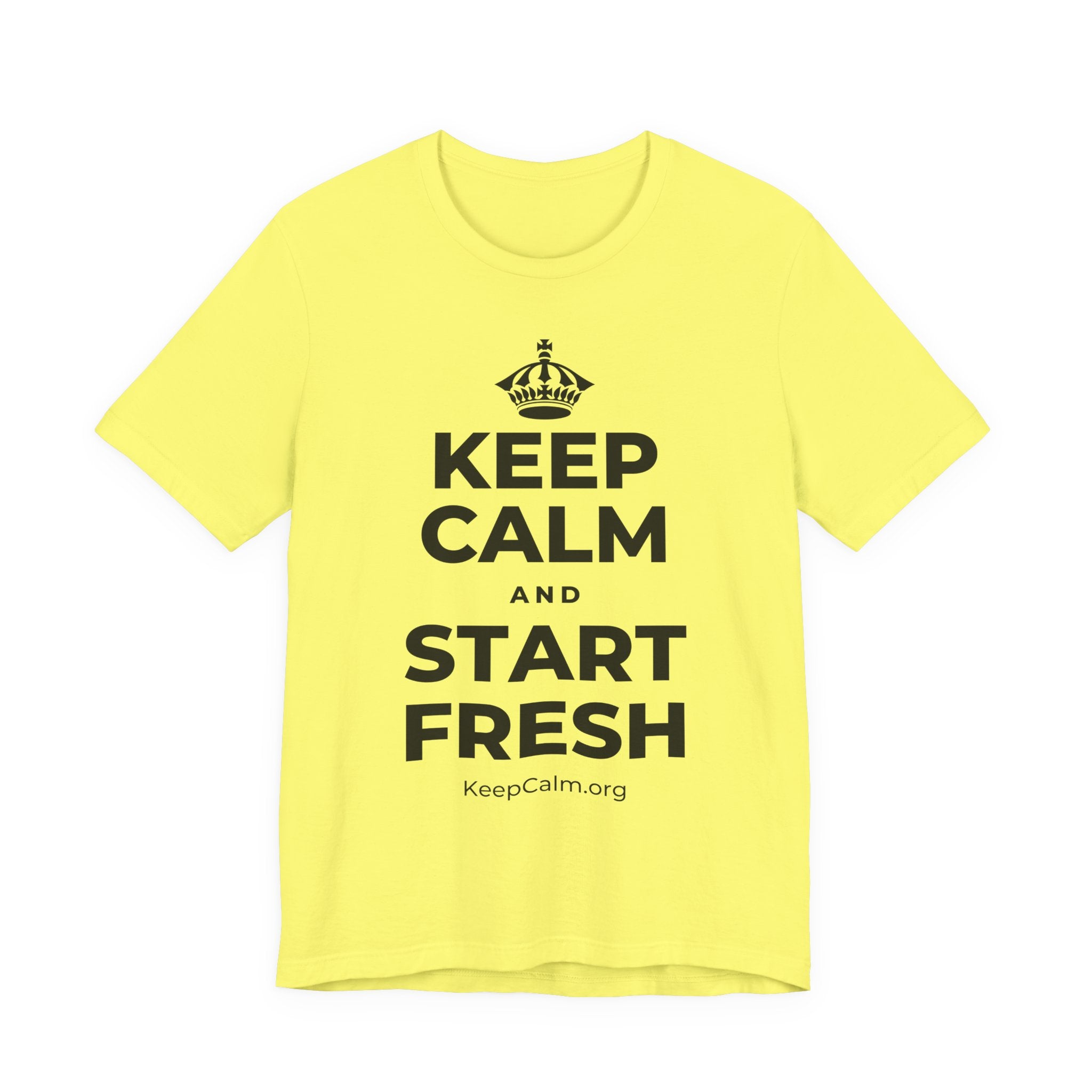 KEEP CALM AND START FRESH T-Shirt (Soft Cream–Heather Mauve)