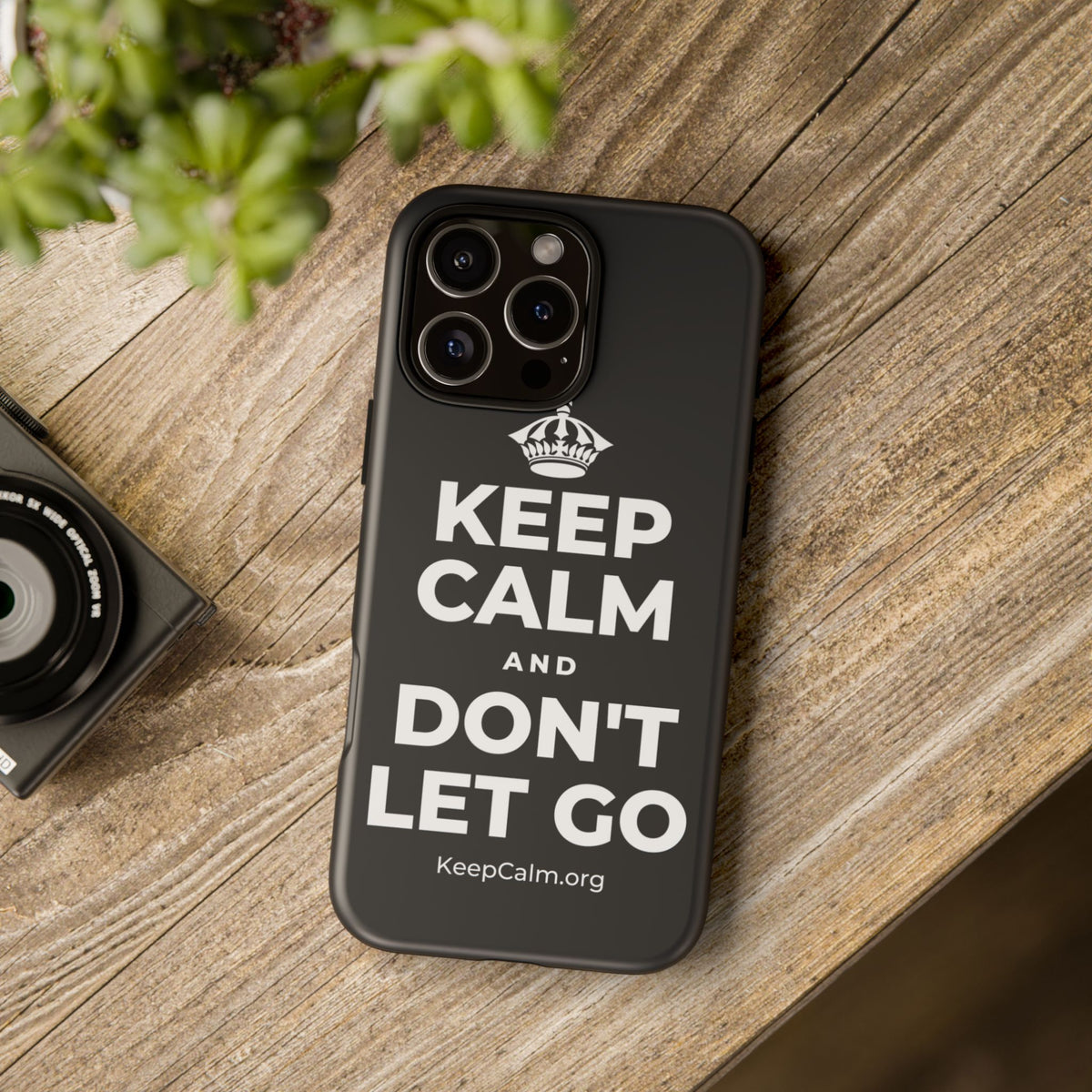 KEEP CALM AND DON'T LET GO Phone Case (Dark)