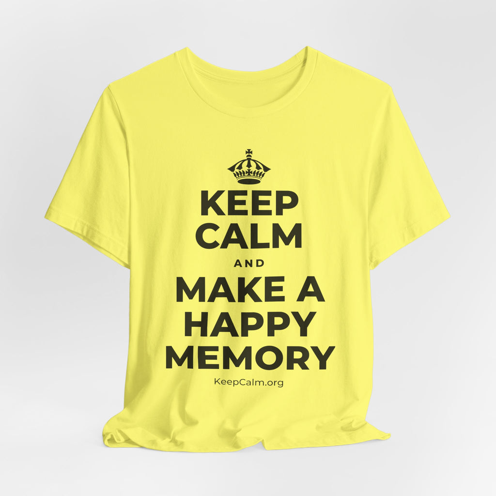 KEEP CALM AND MAKE A HAPPY MEMORY T-Shirt (Soft Cream–Heather Mauve)