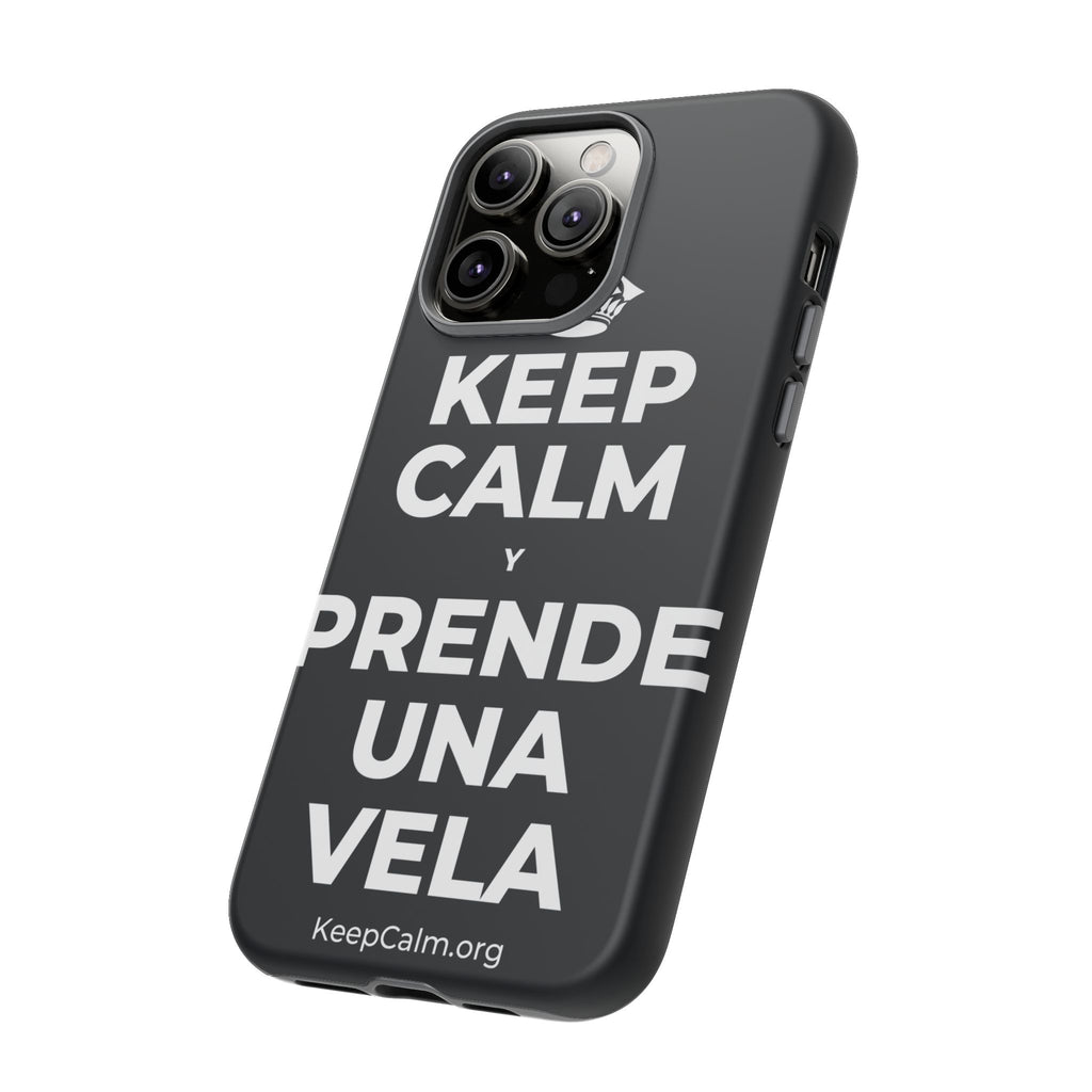 KEEP CALM Y PRENDE UNA VELA Phone Case (Dark)
