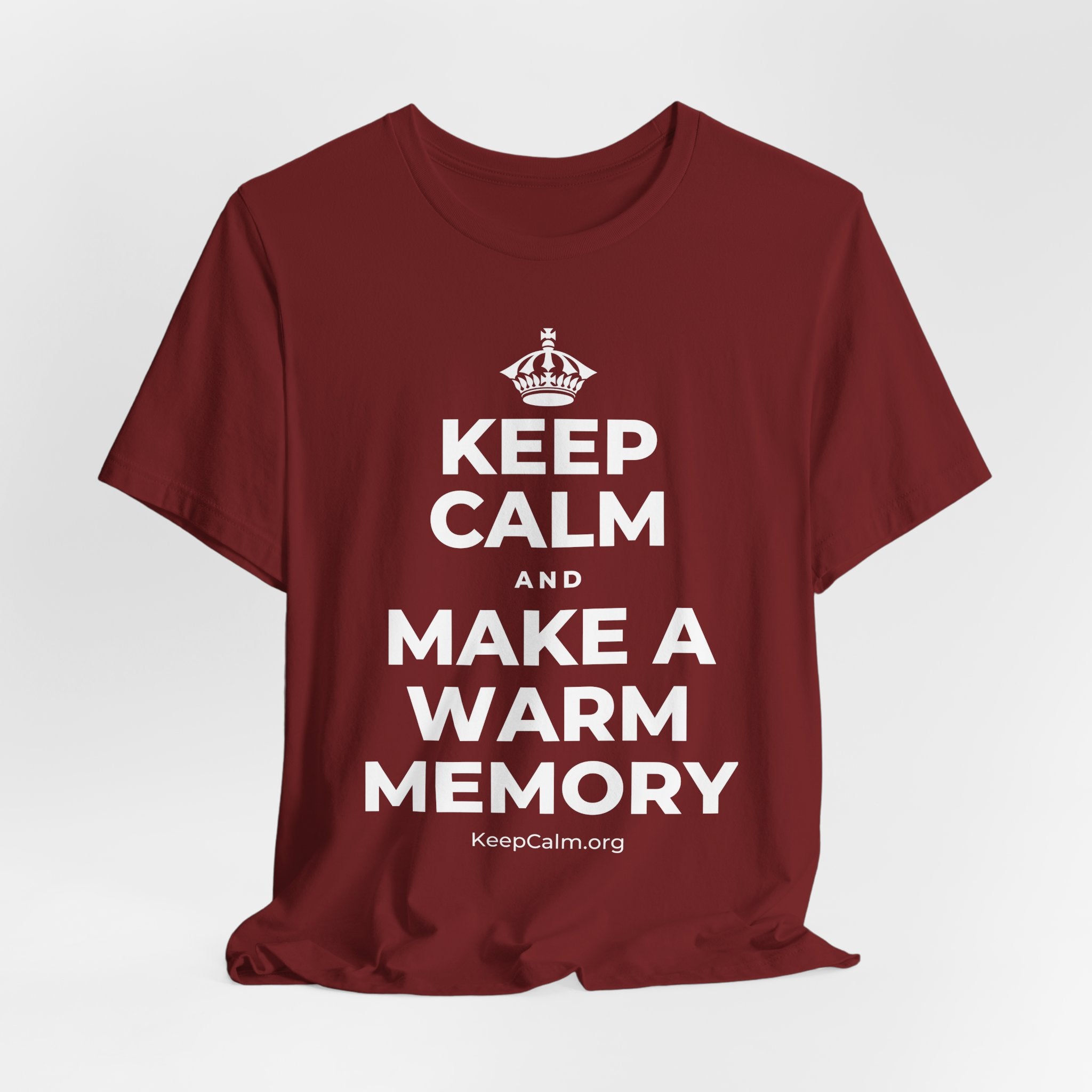 KEEP CALM AND MAKE A WARM MEMORY T-Shirt (Baby Blue–Silver)