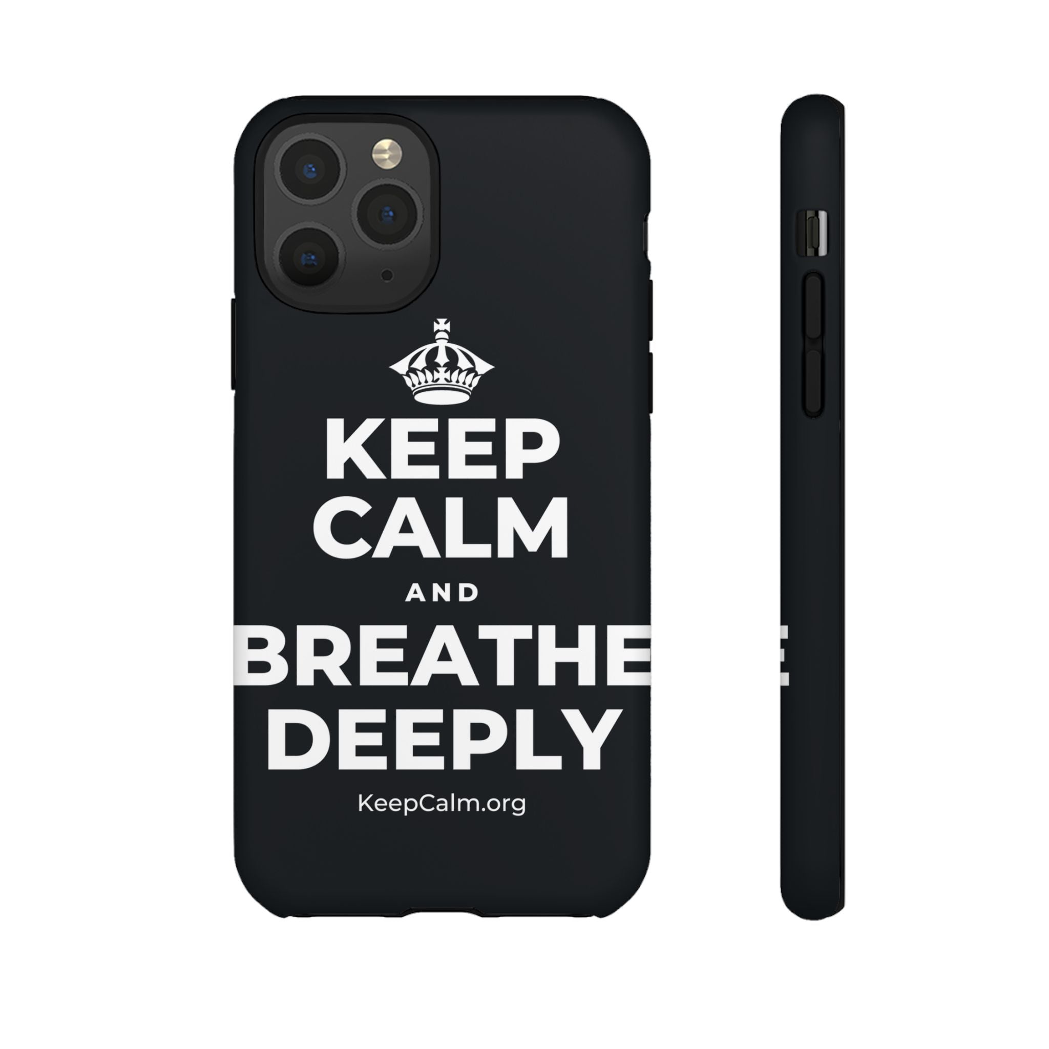 KEEP CALM AND BREATHE DEEPLY Phone Case (Dark)