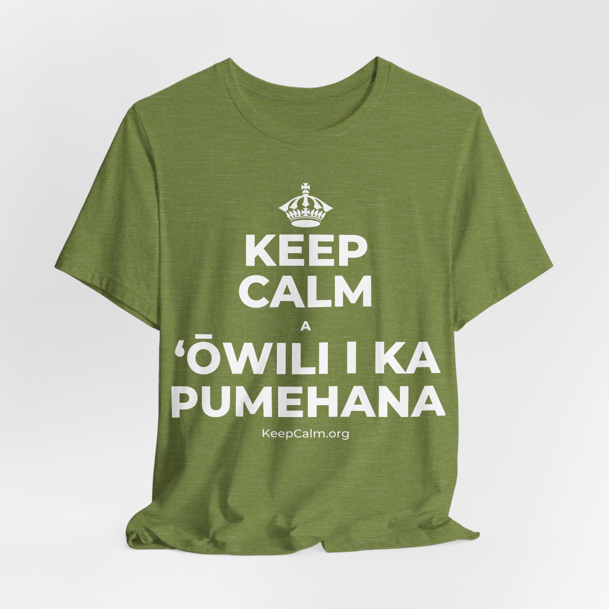 KEEP CALM A ʻŌWILI I KA PUMEHANA T-Shirt (Baby Blue–Silver)