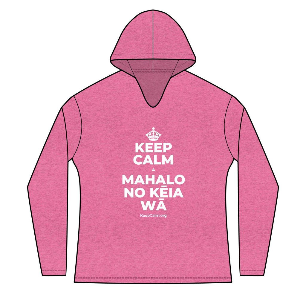 KEEP CALM A MAHALO NO KĒIA WĀ Women's Long Sleeve Hoodie
