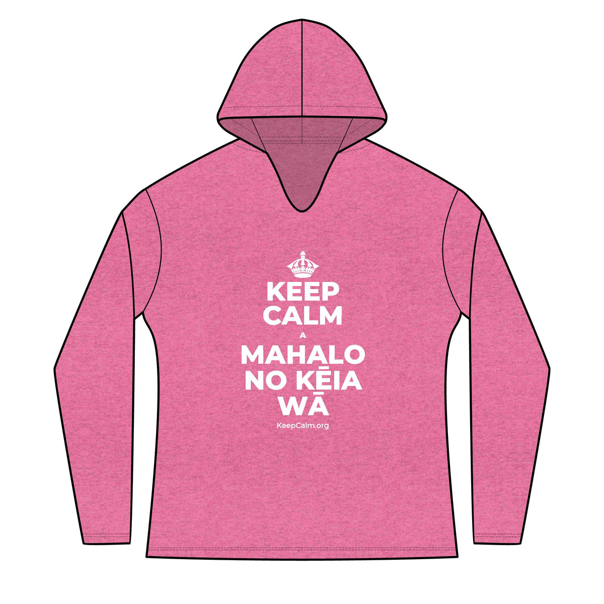 KEEP CALM A MAHALO NO KĒIA WĀ Women's Long Sleeve Hoodie