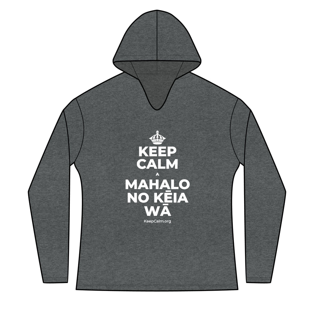 KEEP CALM A MAHALO NO KĒIA WĀ Women's Long Sleeve Hoodie