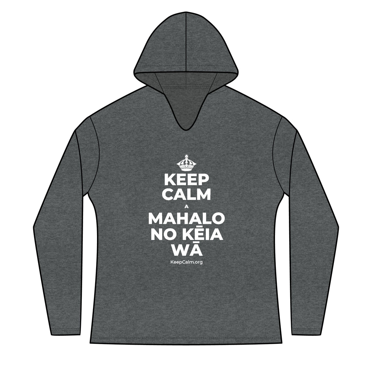 KEEP CALM A MAHALO NO KĒIA WĀ Women's Long Sleeve Hoodie