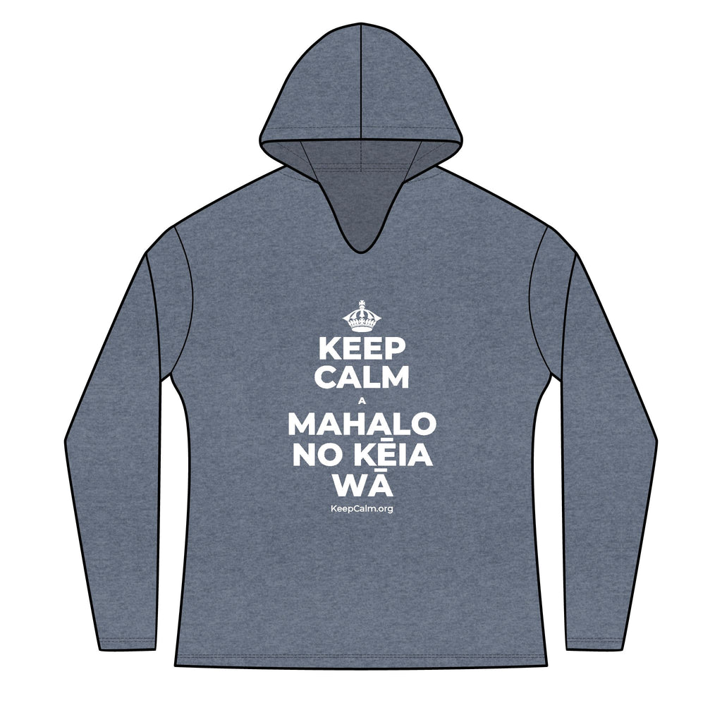 KEEP CALM A MAHALO NO KĒIA WĀ Women's Long Sleeve Hoodie