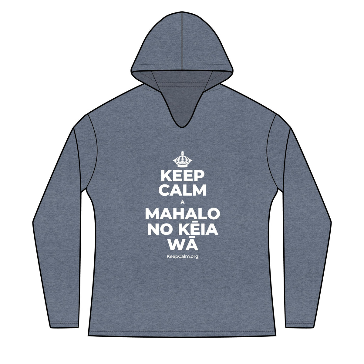 KEEP CALM A MAHALO NO KĒIA WĀ Women's Long Sleeve Hoodie