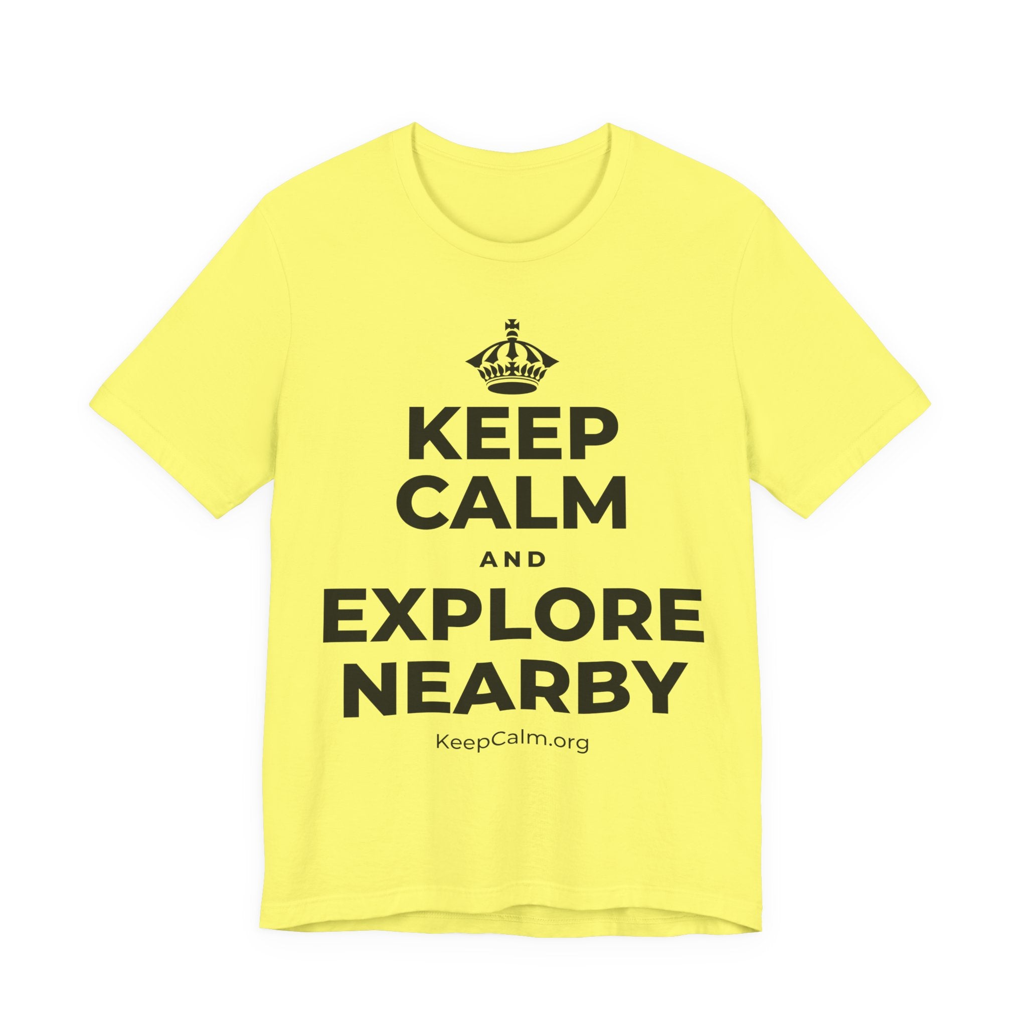 KEEP CALM AND EXPLORE NEARBY T-Shirt (Soft Cream–Heather Mauve)