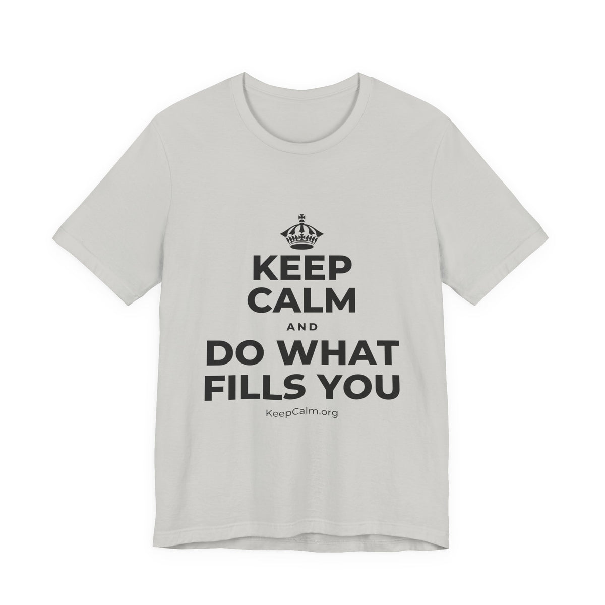 KEEP CALM AND DO WHAT FILLS YOU T-Shirt (Baby Blue–Silver)