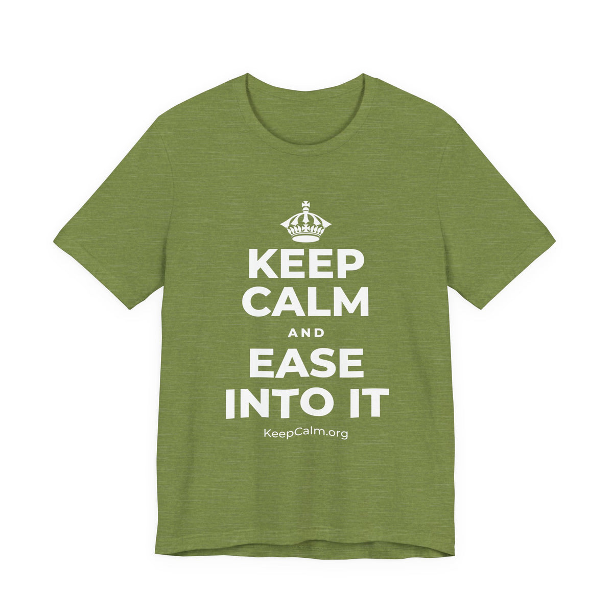 KEEP CALM AND EASE INTO IT T-Shirt (Baby Blue–Silver)