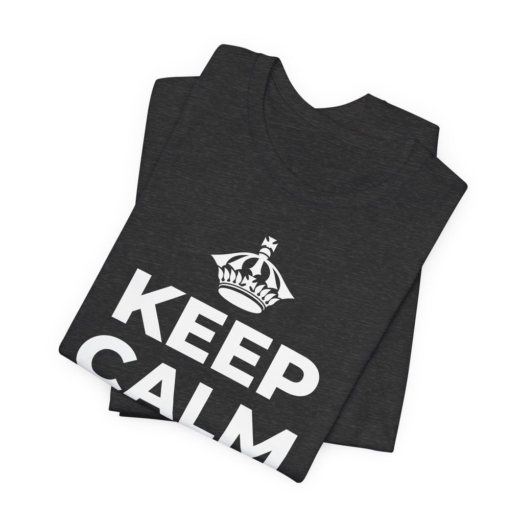 KEEP CALM AND 去踩踩草地 T-Shirt (White–Asphalt)