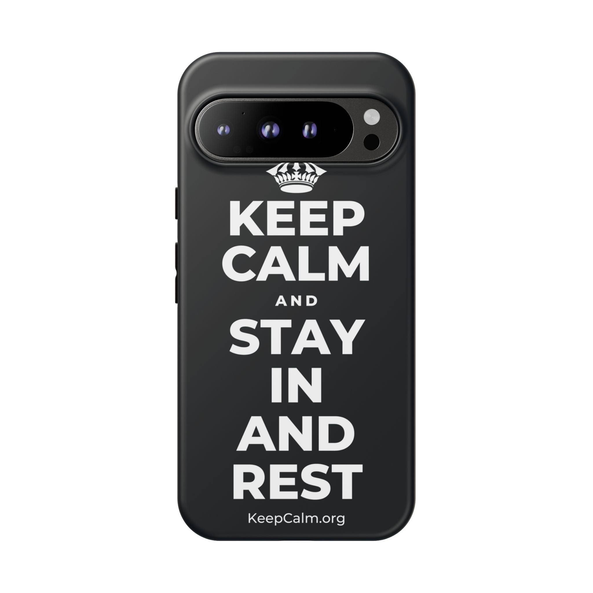 KEEP CALM AND STAY IN AND REST Phone Case (Dark)