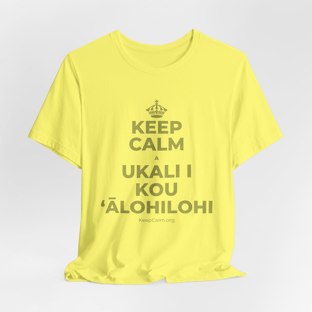 KEEP CALM A UKALI I KOU ʻĀLOHILOHI T-Shirt (Soft Cream–Heather Mauve)