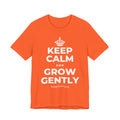 KEEP CALM AND GROW GENTLY T-Shirt (Baby Blue–Silver)
