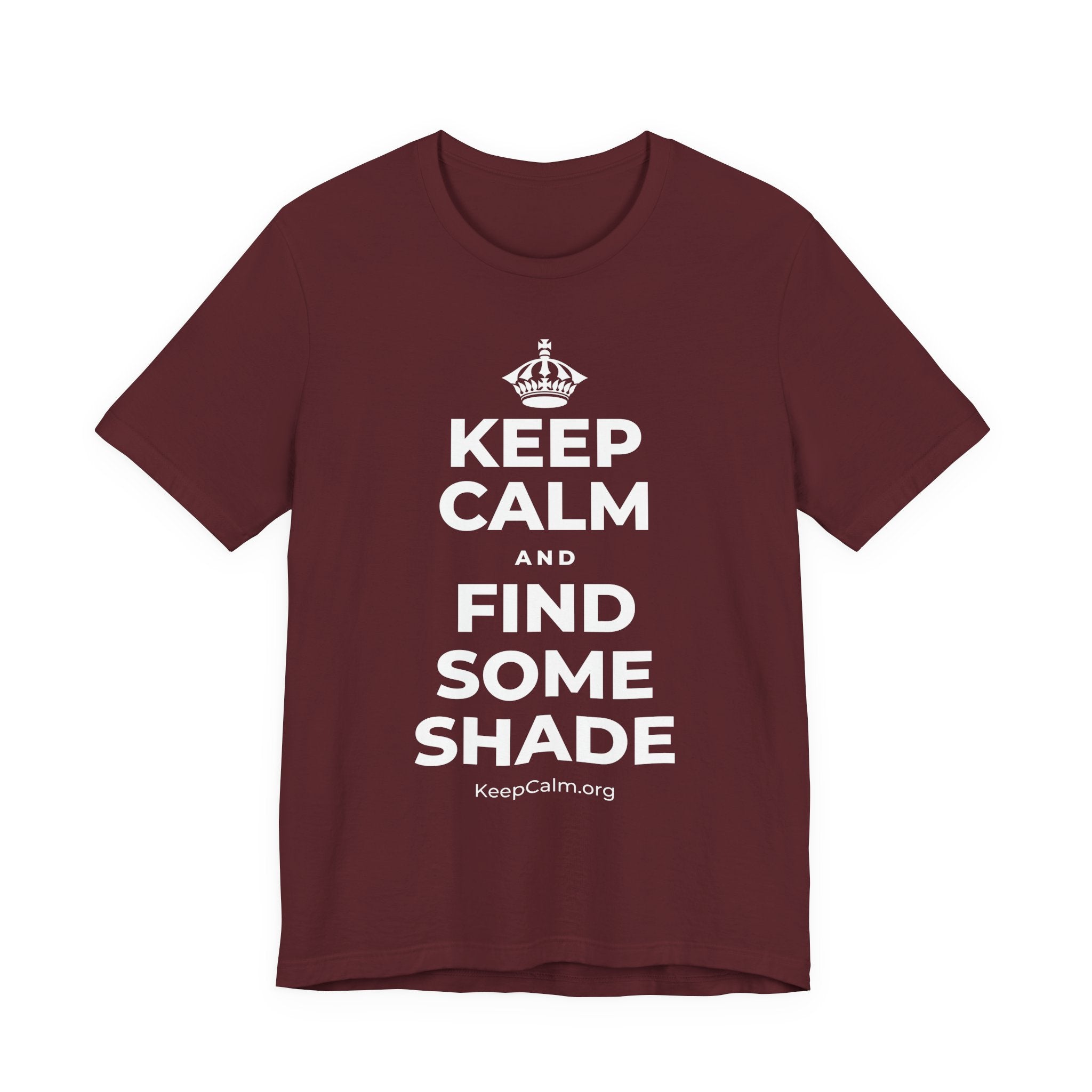 KEEP CALM AND FIND SOME SHADE T-Shirt (Baby Blue–Silver)