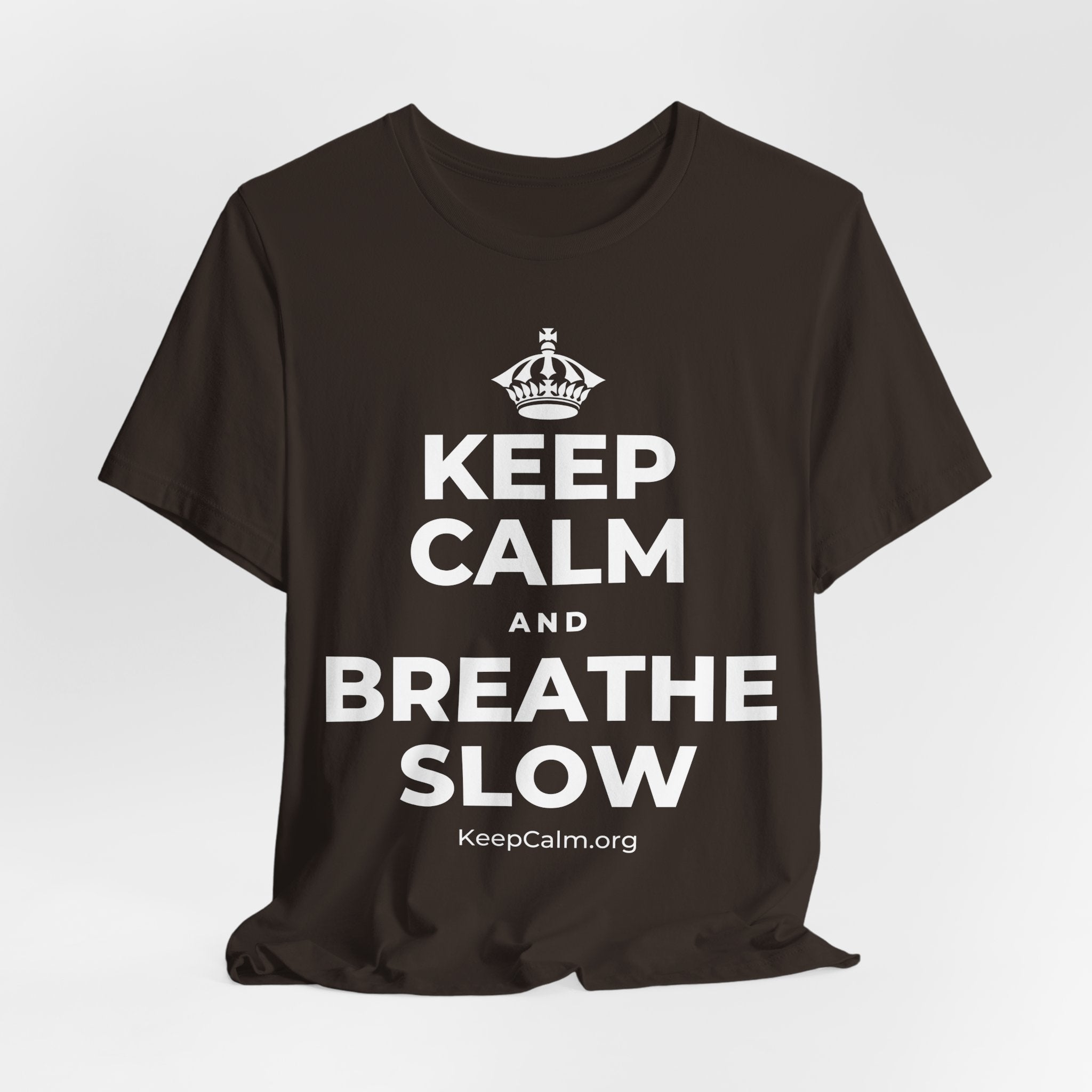 KEEP CALM AND BREATHE SLOW T-Shirt (Soft Cream–Heather Mauve)