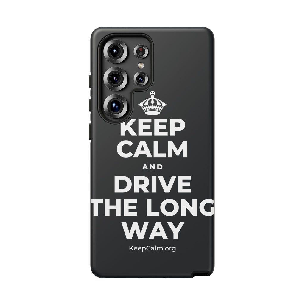 KEEP CALM AND DRIVE THE LONG WAY Phone Case (Dark)
