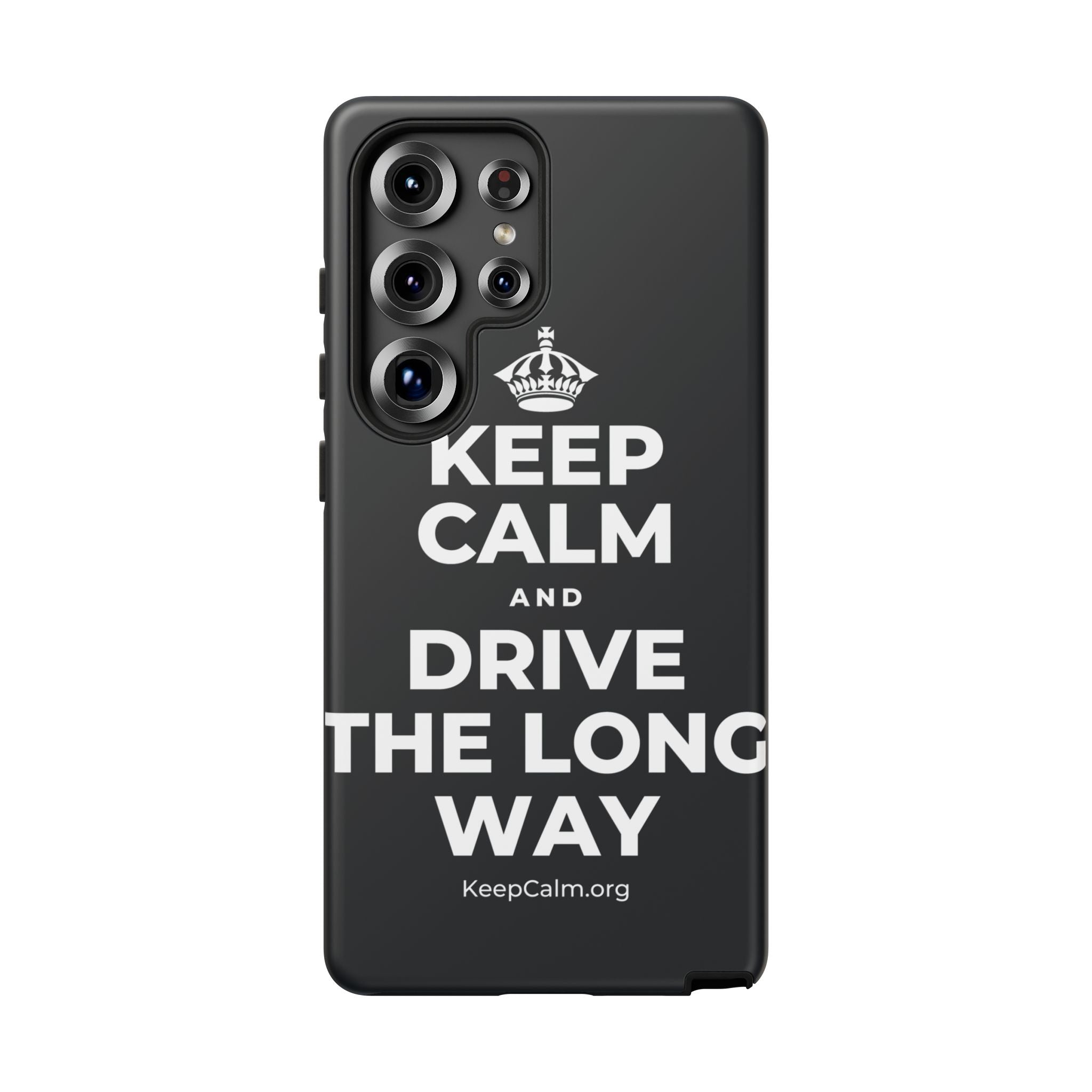 KEEP CALM AND DRIVE THE LONG WAY Phone Case (Dark)