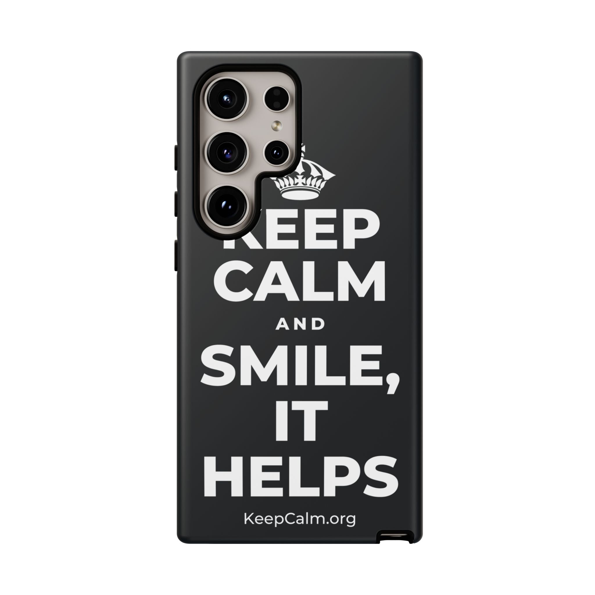 KEEP CALM AND SMILE, IT HELPS Phone Case (Dark)