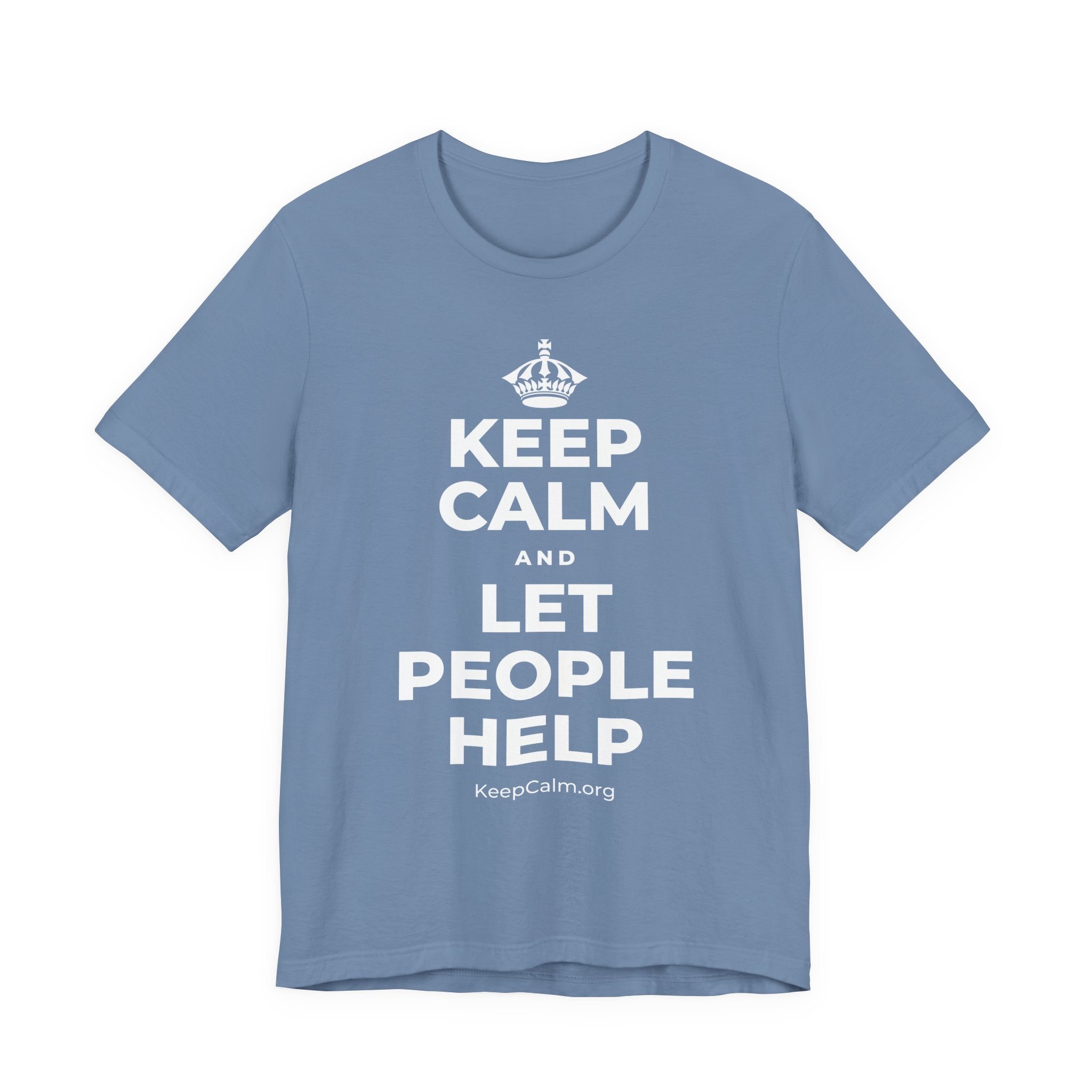 KEEP CALM AND LET PEOPLE HELP T-Shirt (Soft Cream–Heather Mauve)