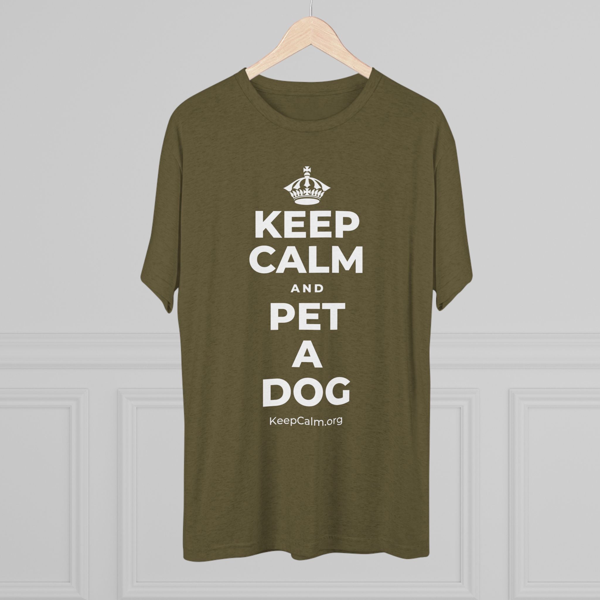 KEEP CALM AND PET A DOG Tri-Blend Tee