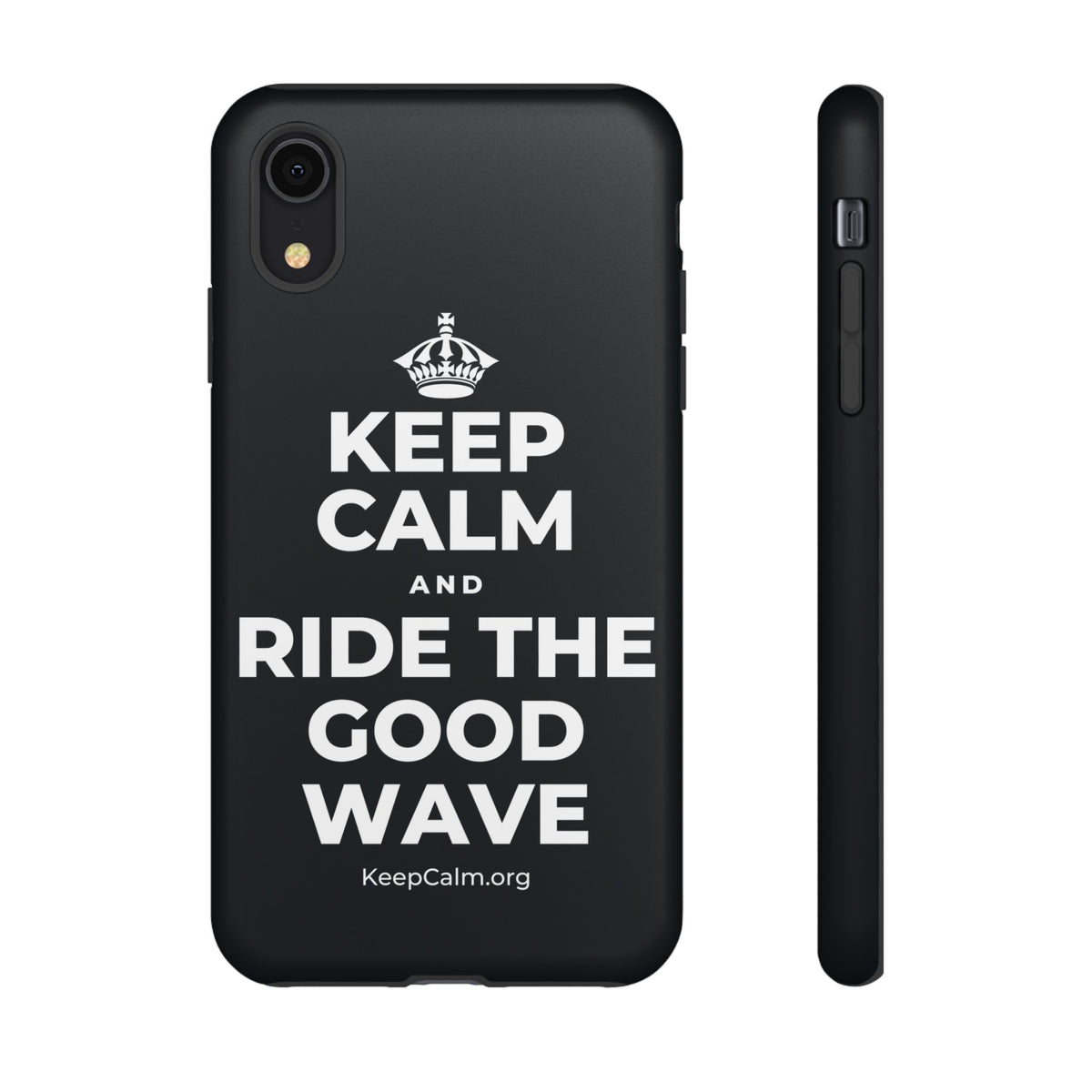KEEP CALM AND RIDE THE GOOD WAVE Phone Case (Dark)