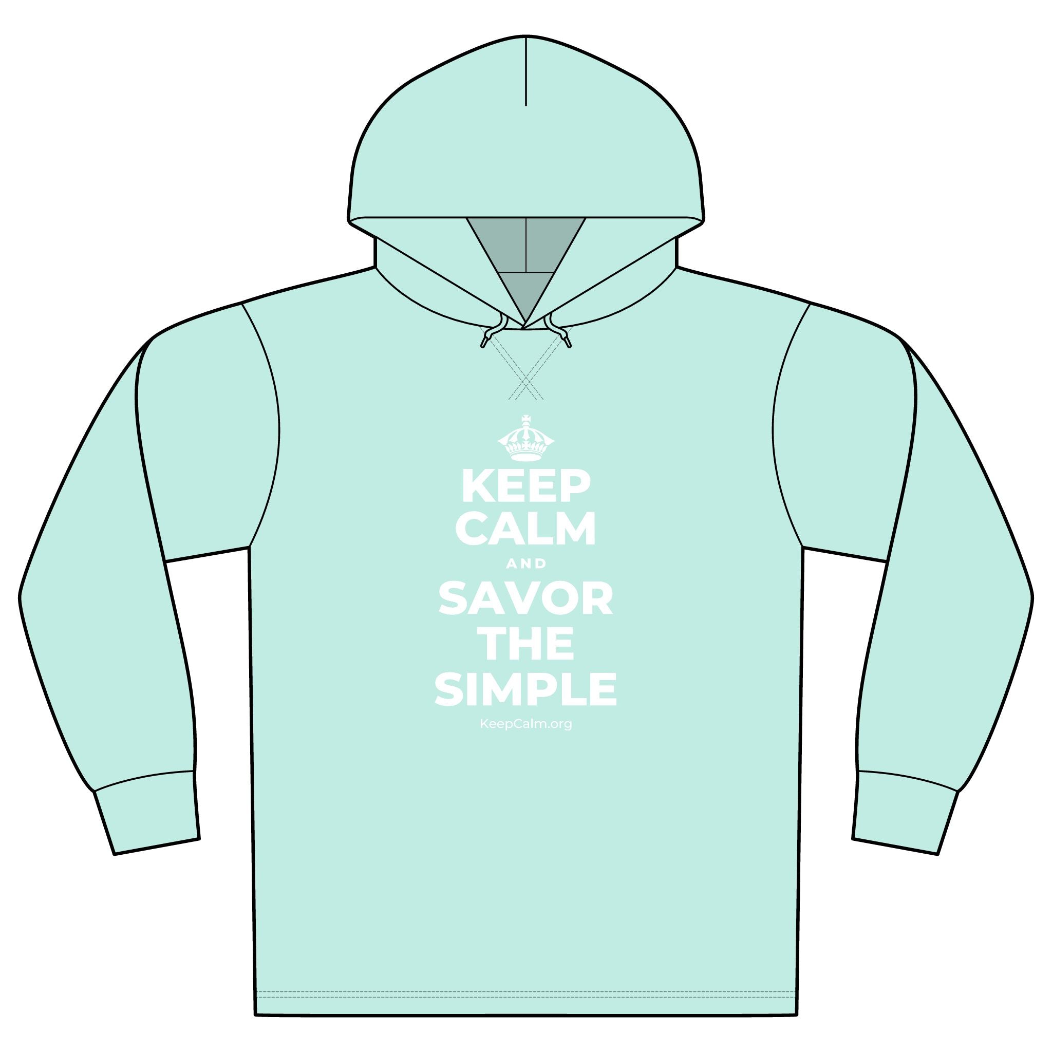 KEEP CALM AND SAVOR THE SIMPLE Organic Hoodie Tee