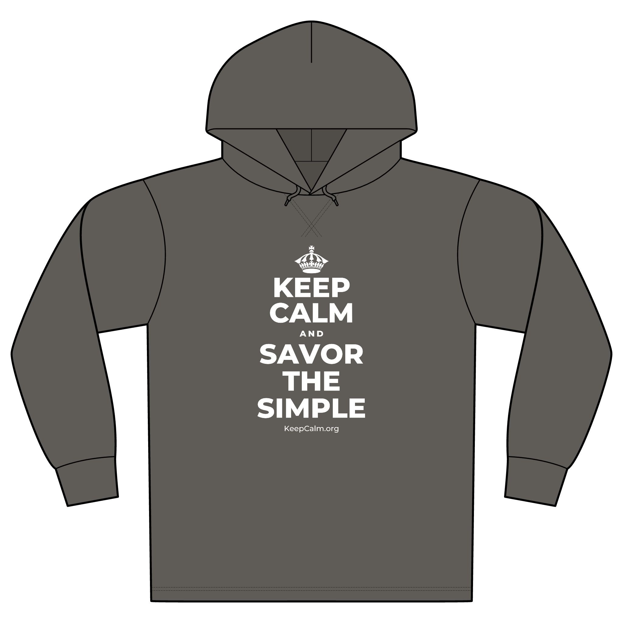 KEEP CALM AND SAVOR THE SIMPLE Organic Hoodie Tee