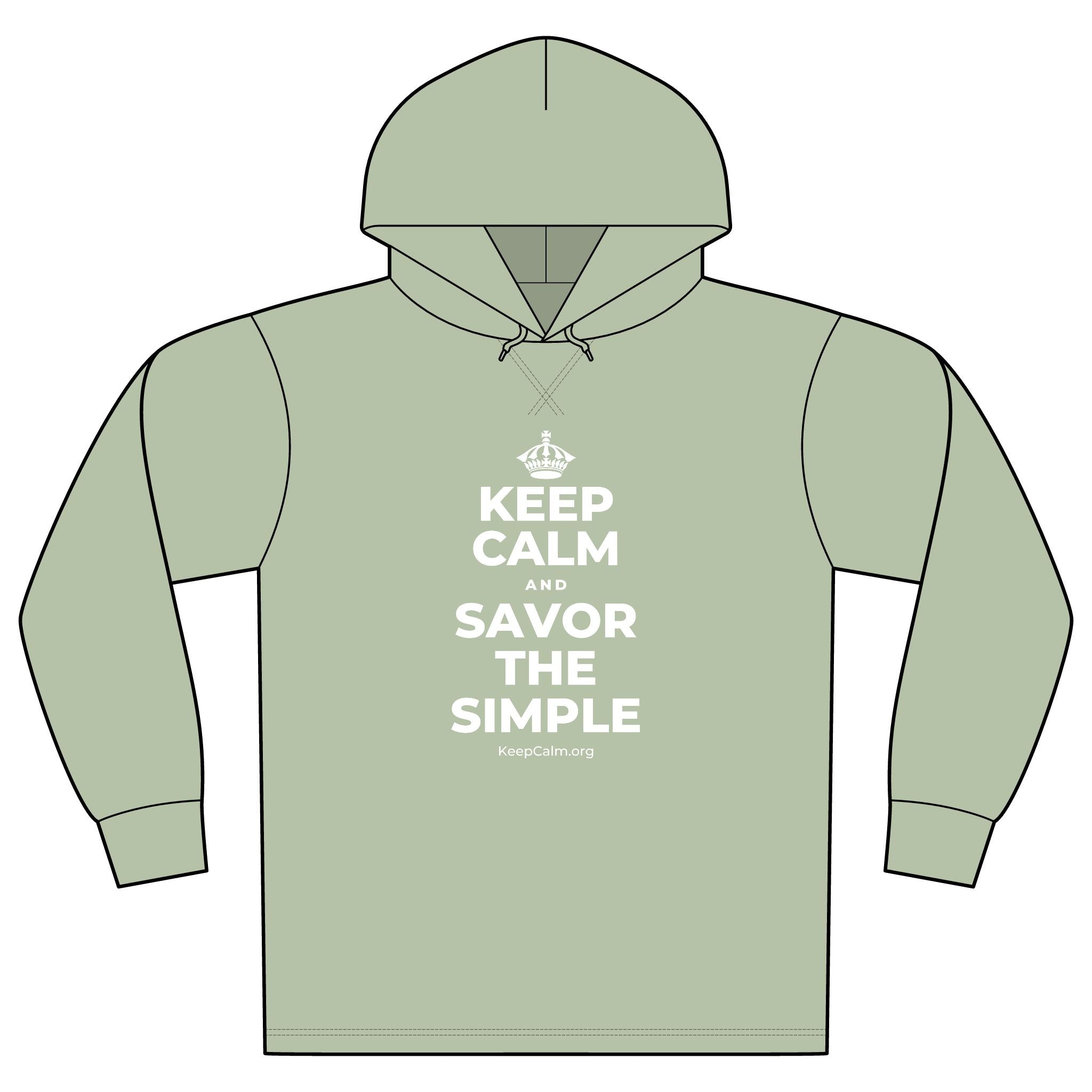 KEEP CALM AND SAVOR THE SIMPLE Organic Hoodie Tee
