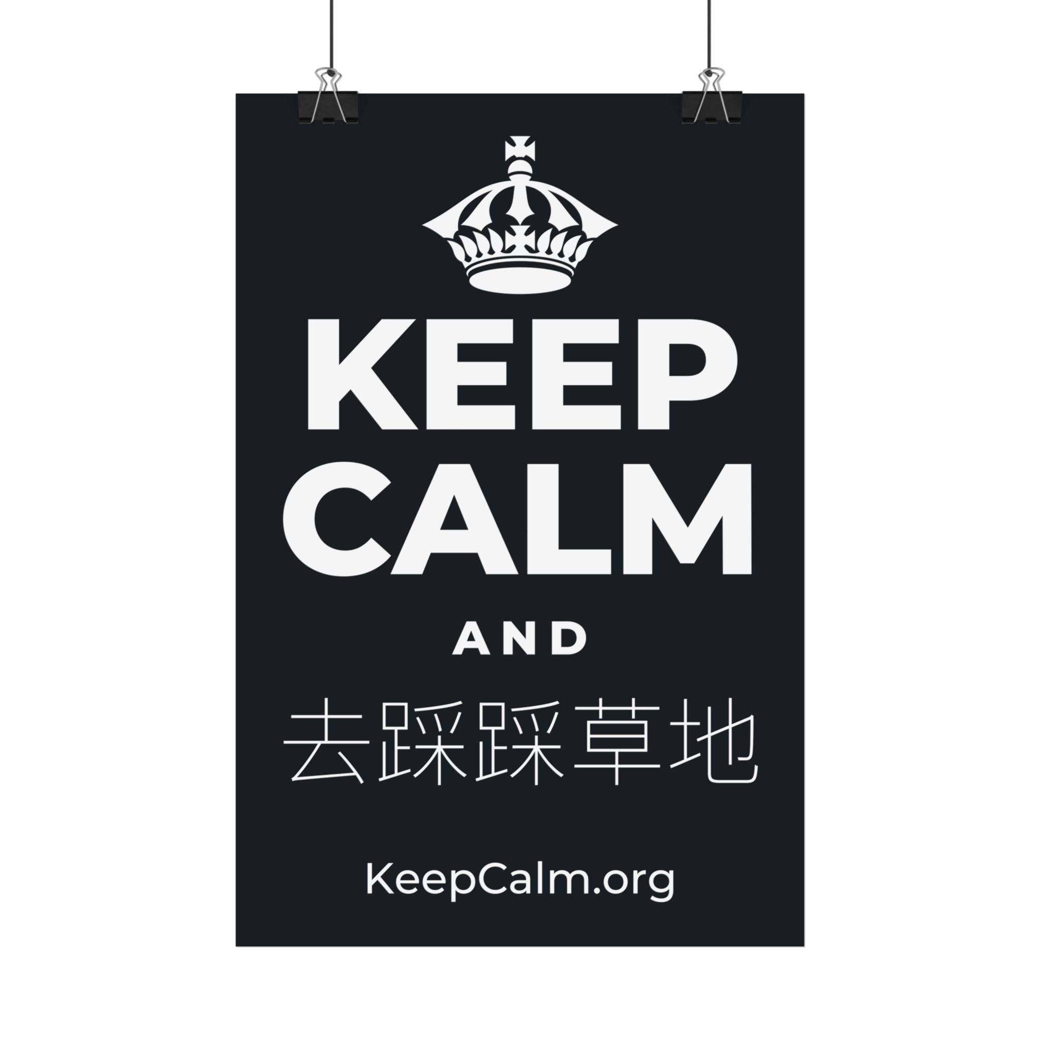 KEEP CALM AND 去踩踩草地 Satin Poster (Dark)