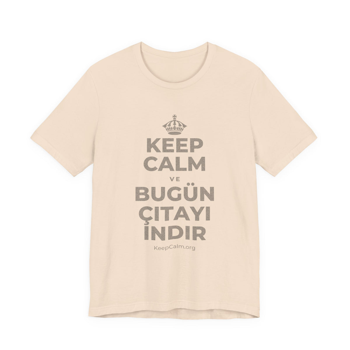 KEEP CALM VE BUGÜN ÇITAYI INDIR T-Shirt (Soft Cream–Heather Mauve)