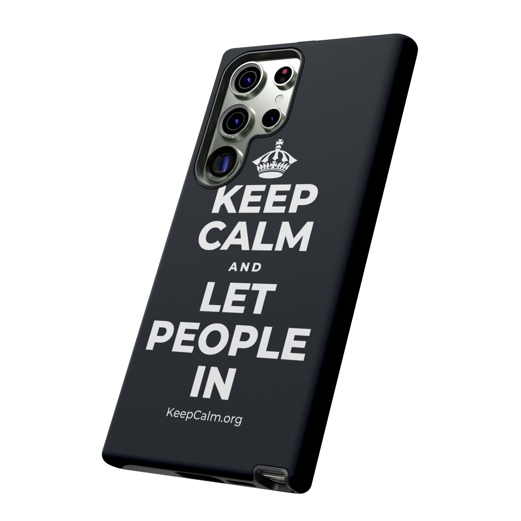 KEEP CALM AND LET PEOPLE IN Phone Case (Dark)