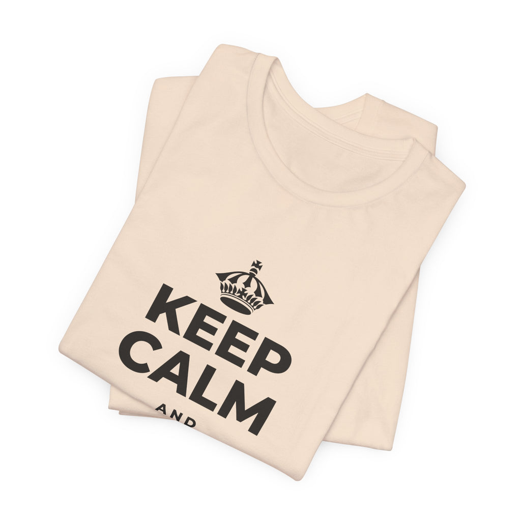 KEEP CALM AND GET HIGH ON LIFE T-Shirt (Soft Cream–Heather Mauve)