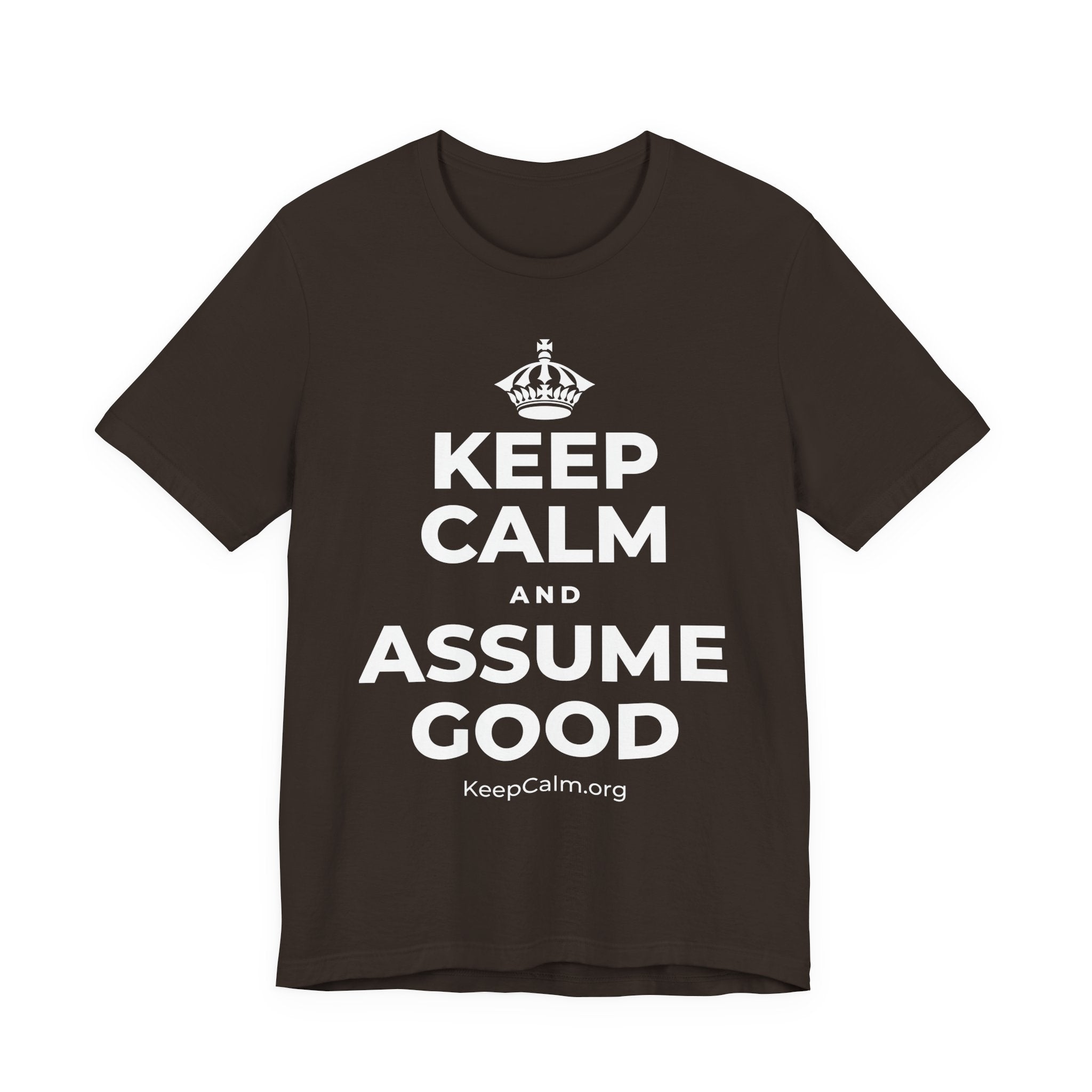KEEP CALM AND ASSUME GOOD T-Shirt (Soft Cream–Heather Mauve)