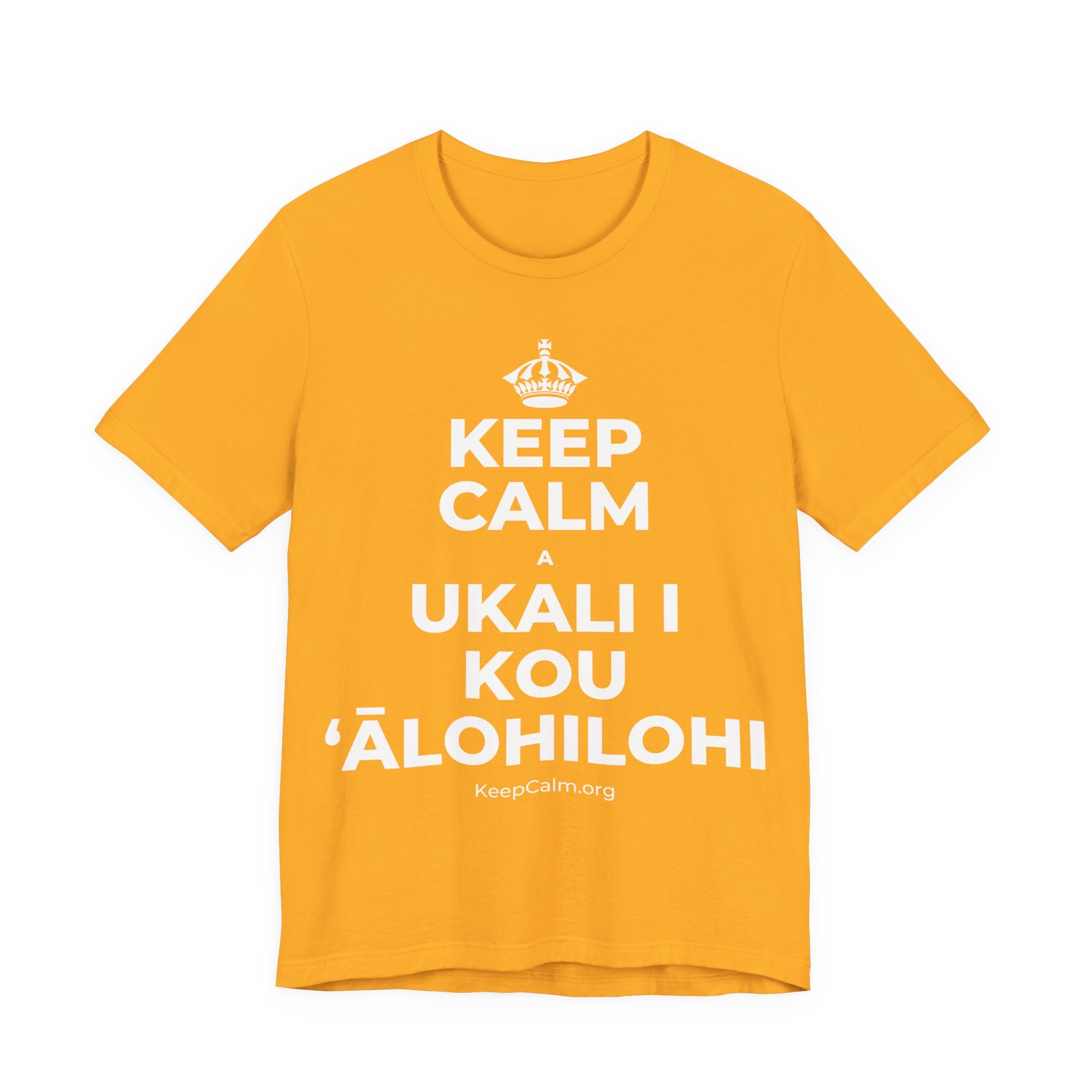 KEEP CALM A UKALI I KOU ʻĀLOHILOHI T-Shirt (Baby Blue–Silver)